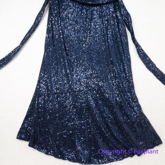 New! City Chic Athena Maxi sequin Dress navy blue, size 24 - Picture 14 of 16